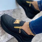 Letter Pattern Zipper Design Sneakers