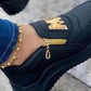 Letter Pattern Zipper Design Sneakers