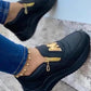 Letter Pattern Zipper Design Sneakers