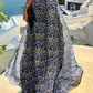 Allover Print Chiffon Pleated Maxi Dress