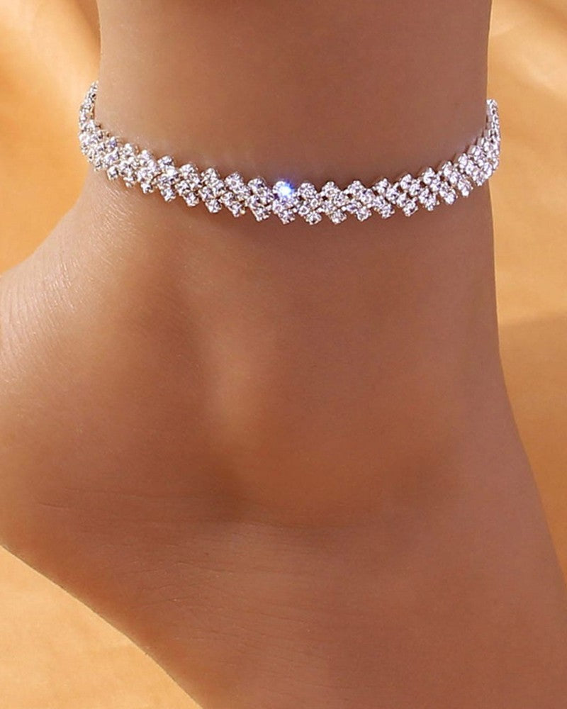 1pc Asymmetrical Rhinestone Fashion Jewelry Beach Anklet