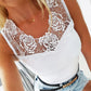 Rose Pattern Contrast Lace Tank Top