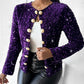 Colorful Allover Sequin Buttoned Coat