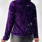 Colorful Allover Sequin Buttoned Coat