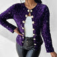 Colorful Allover Sequin Buttoned Coat