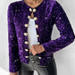 Colorful Allover Sequin Buttoned Coat