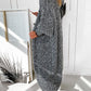 Color Block Chunky Knit Lantern Sleeve Longline Knit Cardigan