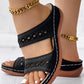 Hollow Argyle Embroidery Wedge Sandals