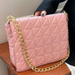 Flap Zipper Design Quilted Chain Strap Shoulder Bag