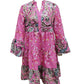 Ditsy Floral Paisley Print Bell Sleeve Casual Dress