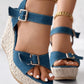 Buckled Ankle Strap Platform Espadrilles Wedge Sandals