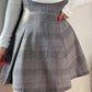 Plaid Print Spaghetti Strap Pleated Dress