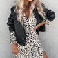 Leopard Print Split Thigh Long Sleeve Dress