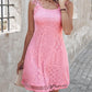 Hollow Out Lace Patch Casual Dress