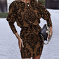 Tribal Print Long Sleeve Casual Dress