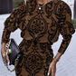 Tribal Print Long Sleeve Casual Dress