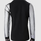 Geo Tape Patch Glitter Sheer Mesh Long Sleeve Top