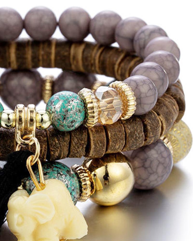 1pcs Bohemian Turquoise Beaded Multi layer Bracelet