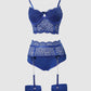 Bow Chain Decor Lace Garter Lingerie Set