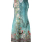 Tribal Floral Print Notch Neck Casual Dress