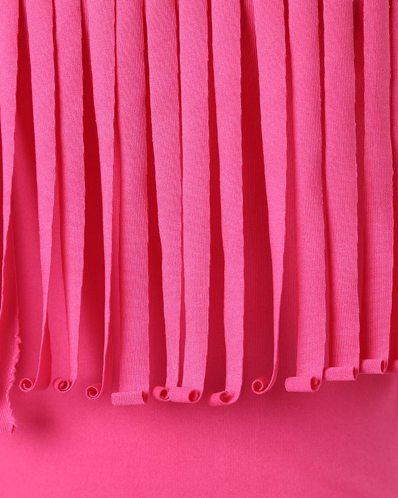 Tassel Pocket Design Sleeveless Casual Dress