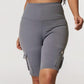 Ruched Quick Dry Pocket Design Sports Yoga Shorts