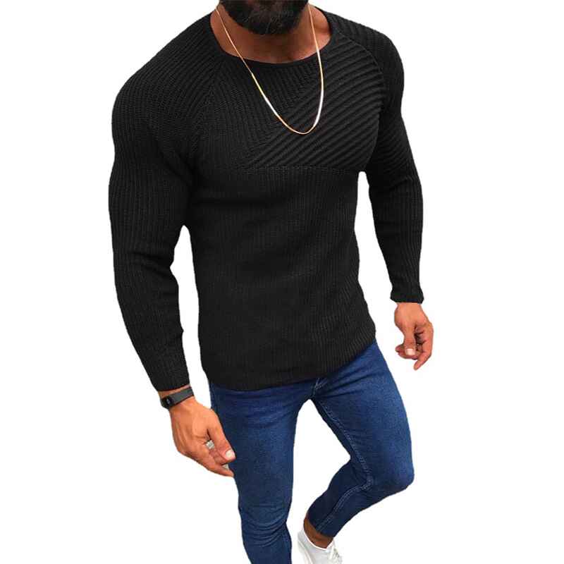 black-Men_s-Slim-Fit-Roundneck-Sweater-Casual-Knitted-Twisted-Pullover-Solid-Sweaters-G074