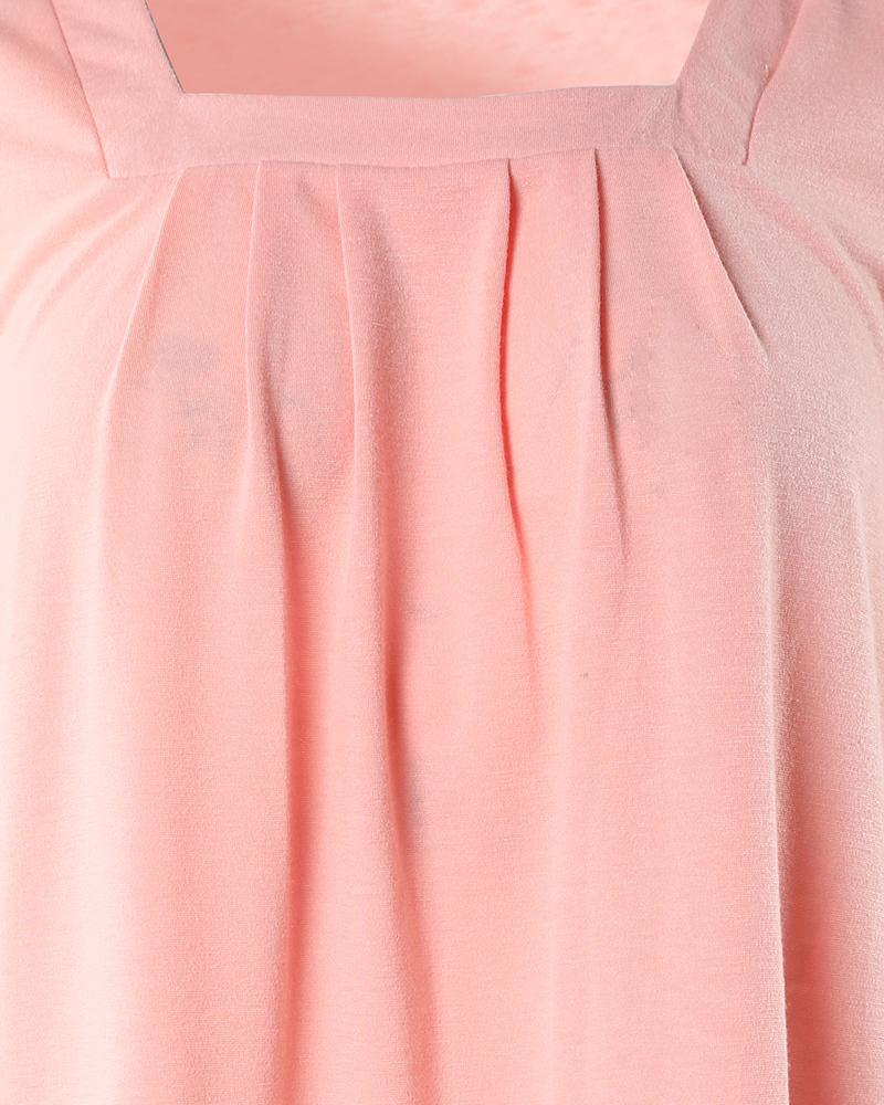 Square Neck Sleeveless Ruched Tank Top