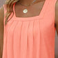 Square Neck Sleeveless Ruched Tank Top
