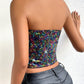 Allover Sequin Bandeau Corset Top
