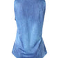 Denim Look Print Buttoned Tank Top