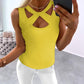 Hollow Out Criss Cross Tank Top