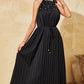 Beaded Halter Pleated Sleeveless Dress