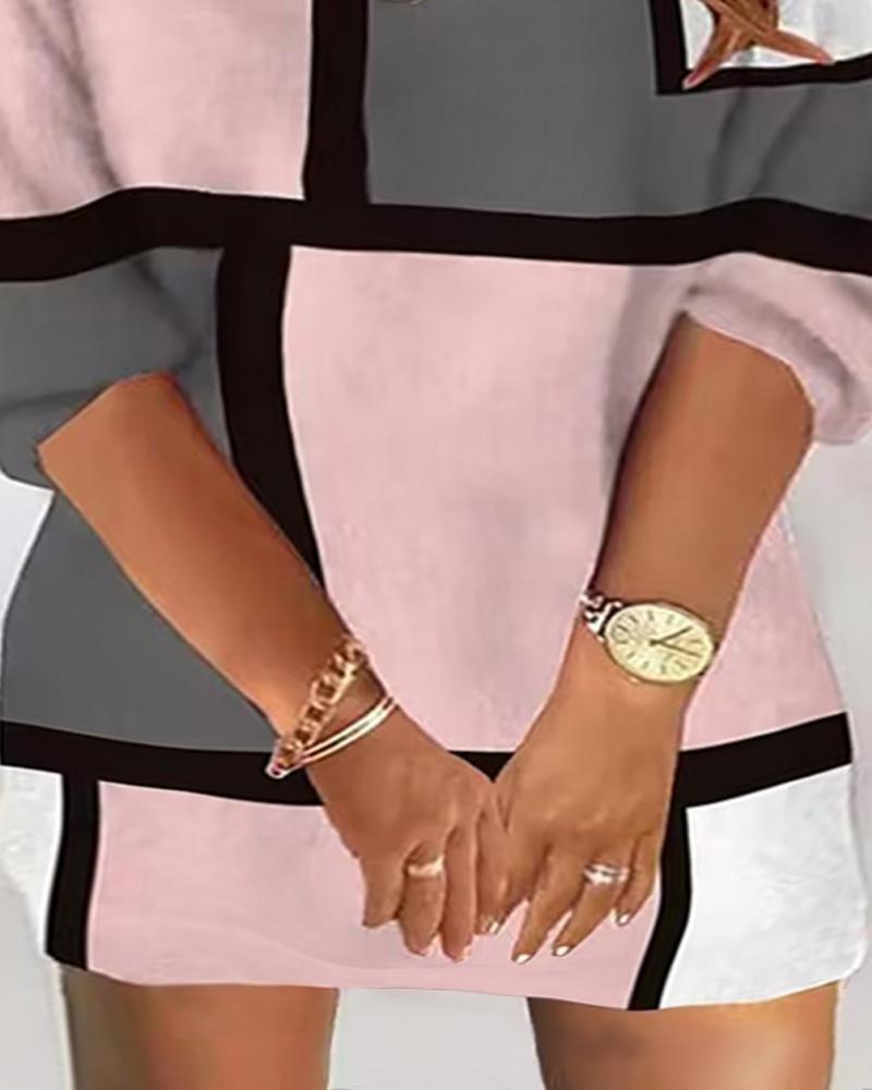 Plus Size V Neck Half Sleeve Fluffy Casual Dress