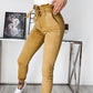 Paper Bag Waist Pocket Detail Self Tie Skinny Pants
