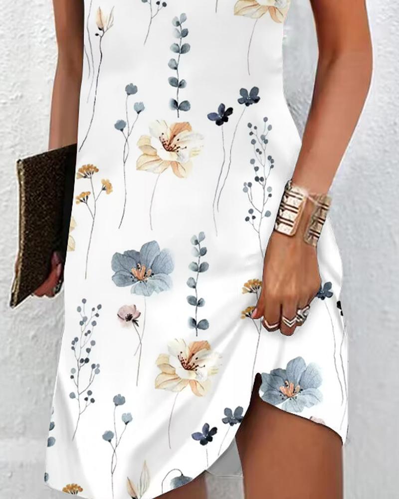 Floral Print Notch Neck Casual Dress