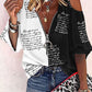 Letter Print Colorblock Cold Shoulder Top