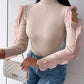 Hollow Out Ruffle Hem Sleeve Top