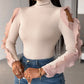 Hollow Out Ruffle Hem Sleeve Top