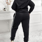 Plus Size Letter Print Long Sleeve Hoodie & Pants Set