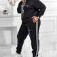 Plus Size Letter Print Long Sleeve Hoodie & Pants Set