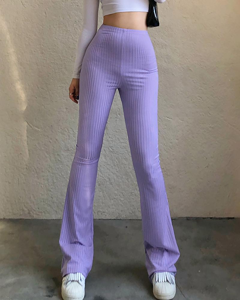 High Waist Ruched Skinny Bootcut Pants