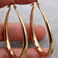 1Pair Oval Shaped Hollow Hoop Earrings