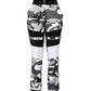 Buttoned Camouflage Print Buckle Cargo Pants