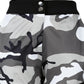 Buttoned Camouflage Print Buckle Cargo Pants