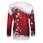 Christmas Tree Snowflake Elk Print Long Sleeve Top