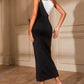 Colorblock One Shoulder Split Evening Dress