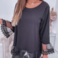 Lace Patch Long Sleeve Top