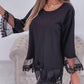 Lace Patch Long Sleeve Top