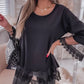 Lace Patch Long Sleeve Top
